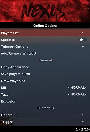 Nexus Redengine Premium Menu