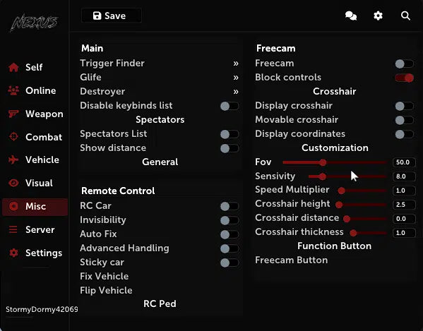 Nexus Redengine Premium Menu